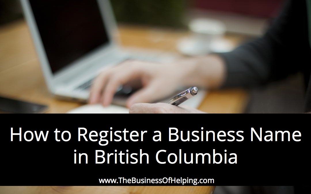 How to register a business name in BC